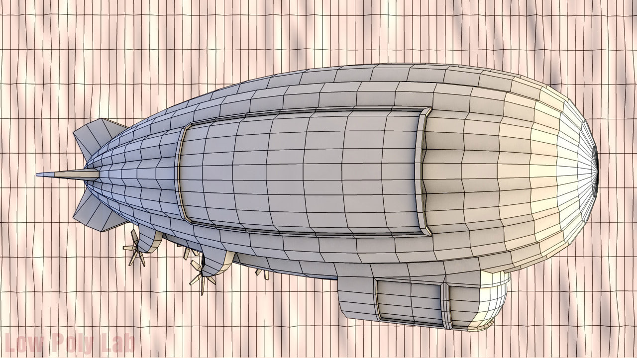Cartoon Airship 3D model
