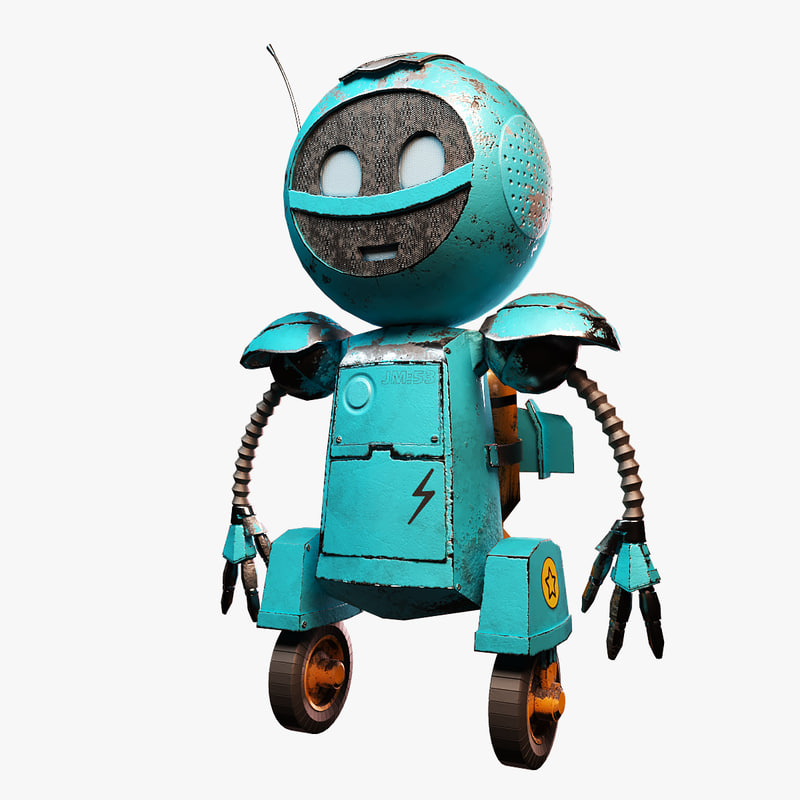 Cartoon robot 3D model