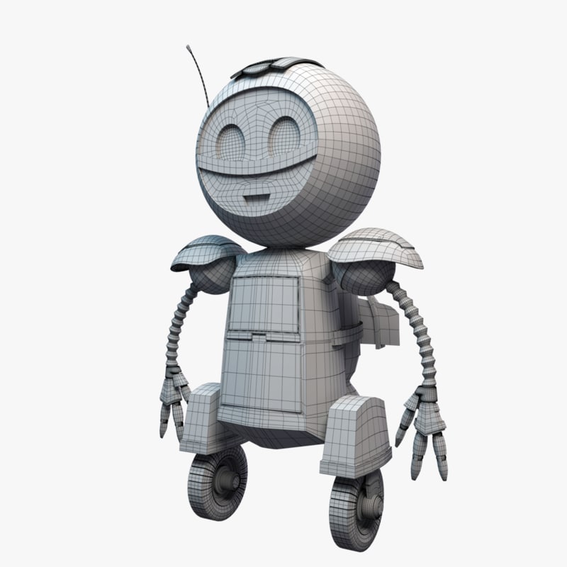 Cartoon robot 3D model