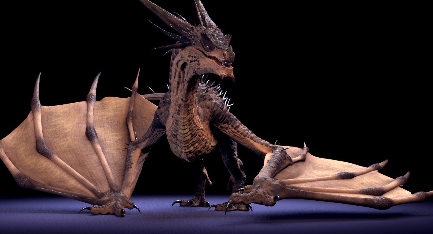 dragon on 3d modeling software