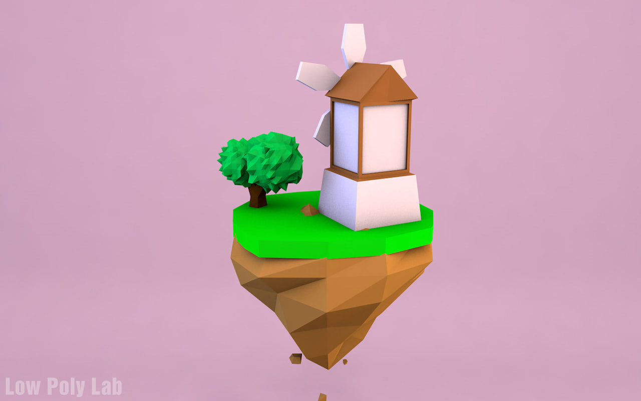 Low Poly Mill 3D model