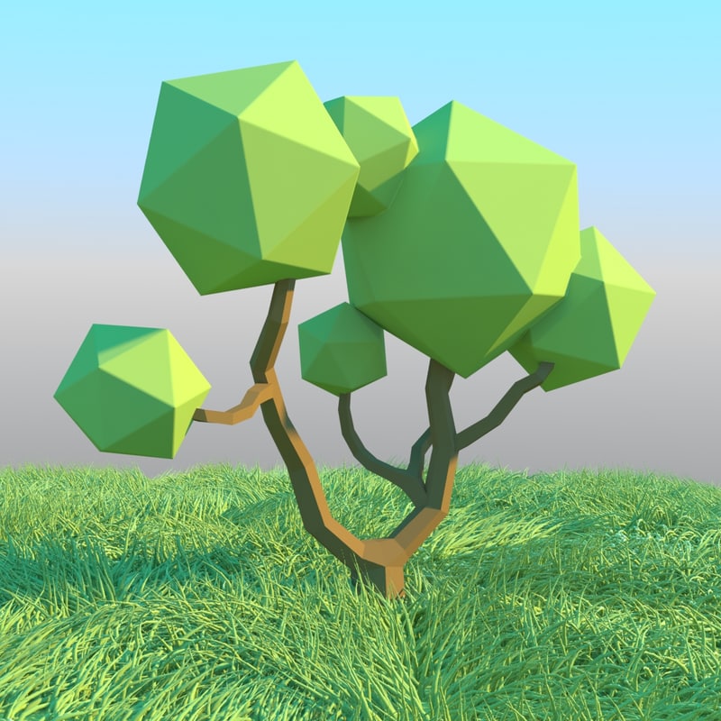 Low poly tree 3D model