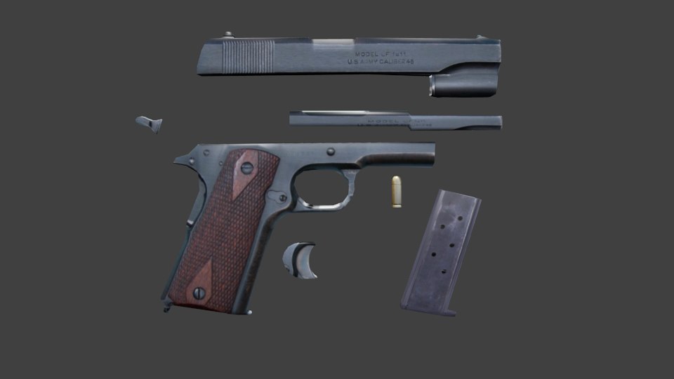 M1911 pistol 3D model