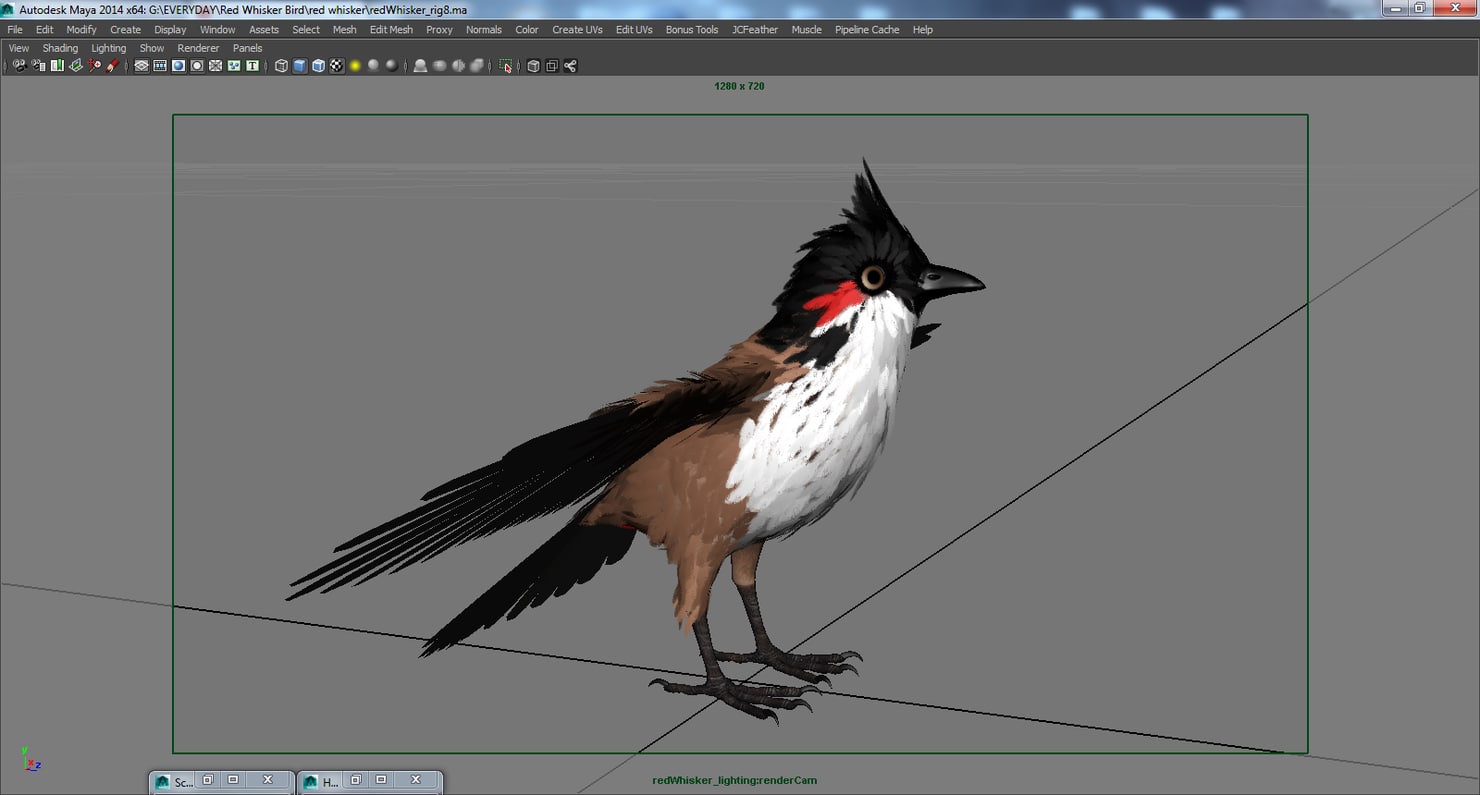 Red Whisker Bird 3D model