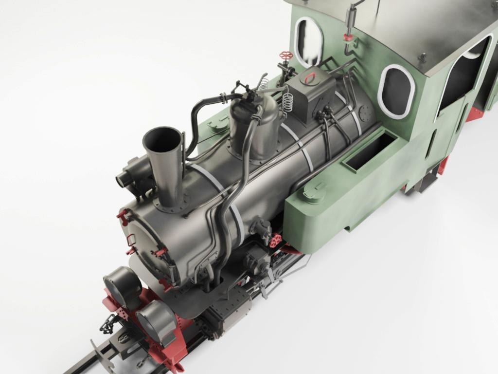 T2-71 Steam Locomotive 3D model