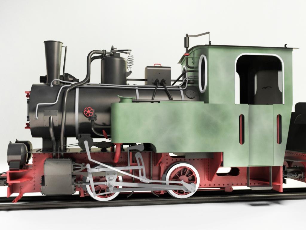 T2-71 Steam Locomotive 3D model