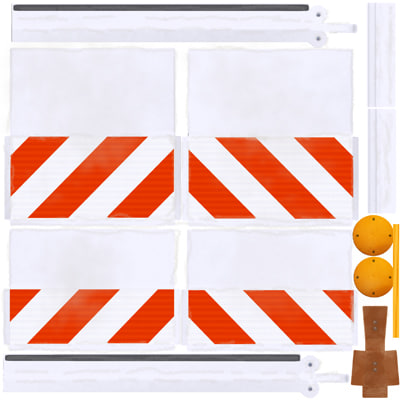 Traffic barrier 3D model