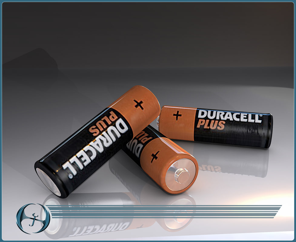 Batteries 3D model