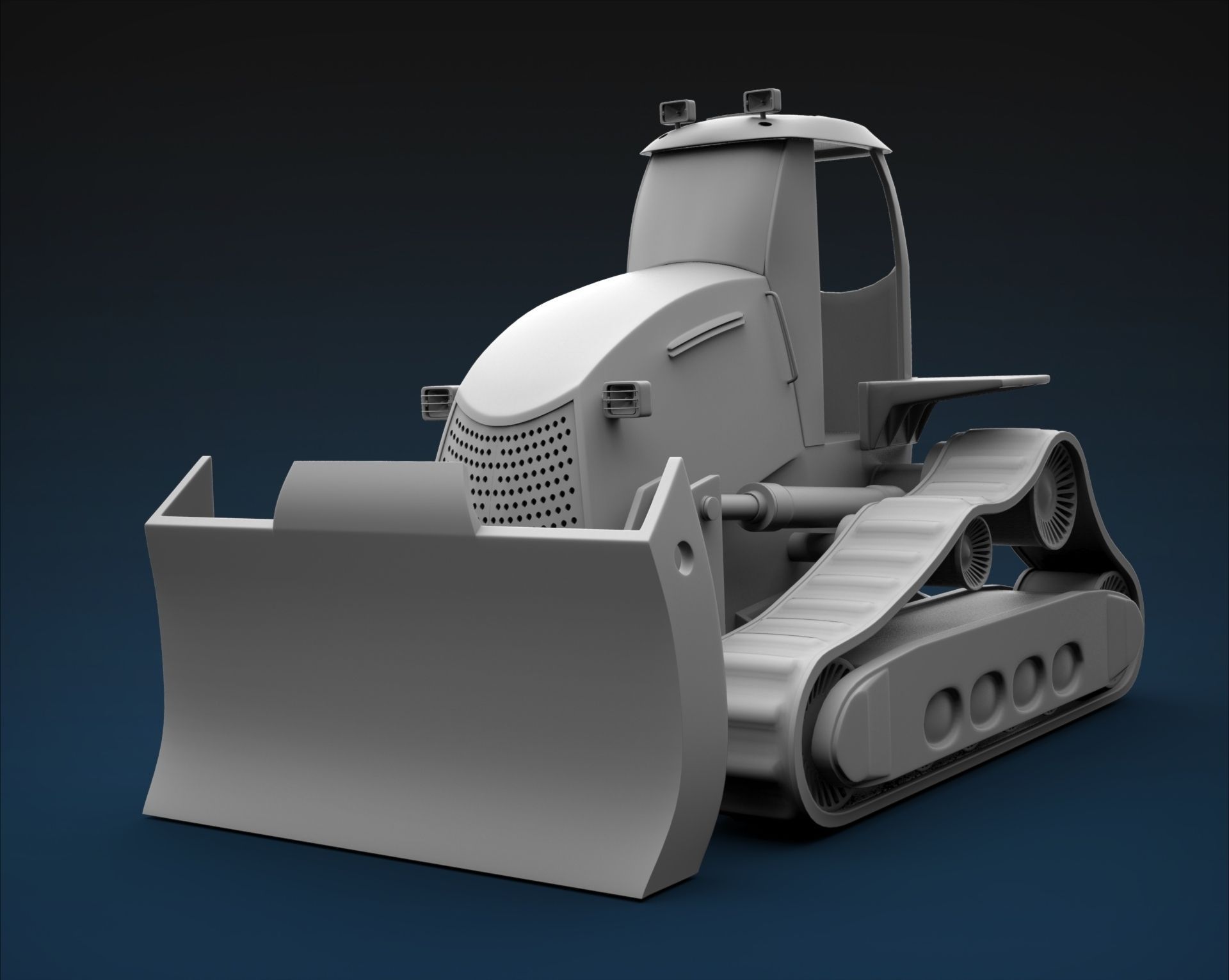 Cartoon Bulldozer 3D model