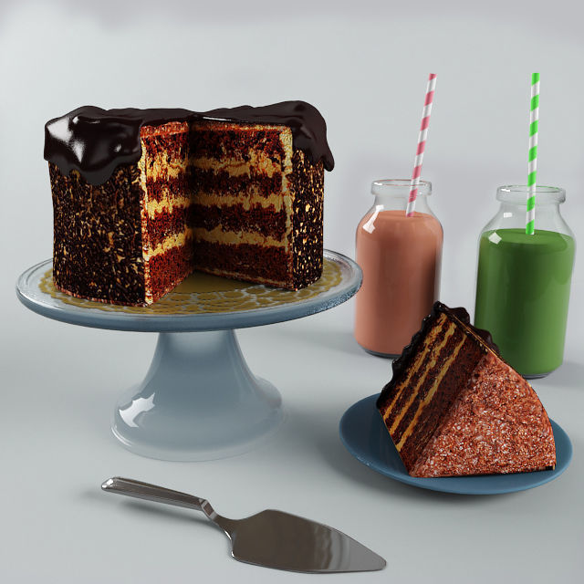 Cake chocolate 3D model