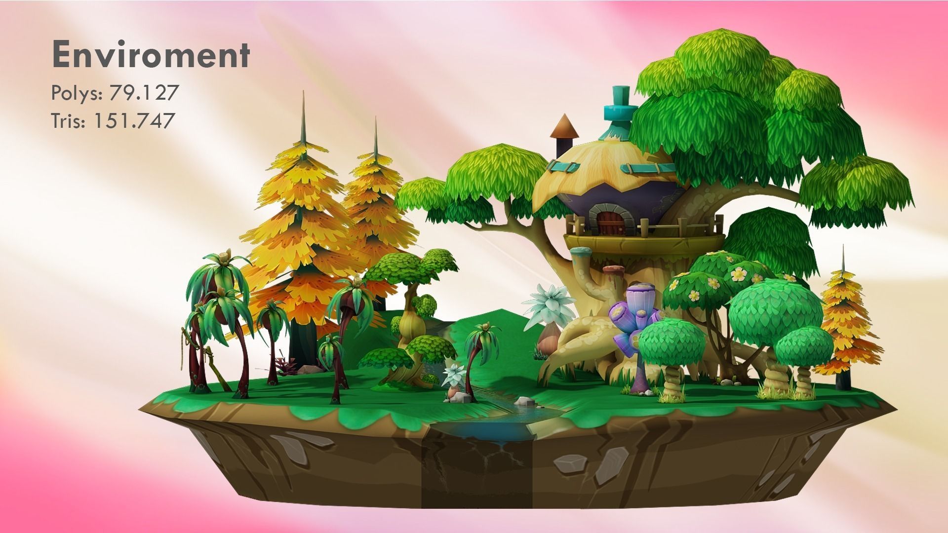 Cartoon forest 3D model