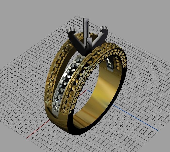 Diamonds ring 3D model