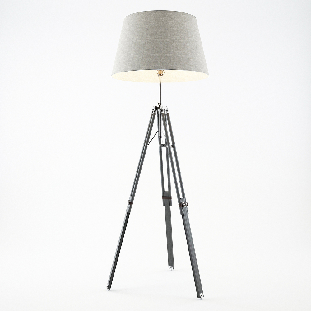 Grey Tripod Lamp 3D model