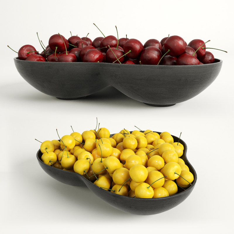 Red and Yellow Cherries 3D model
