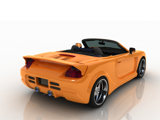 Toyota yellow sports car 3D model