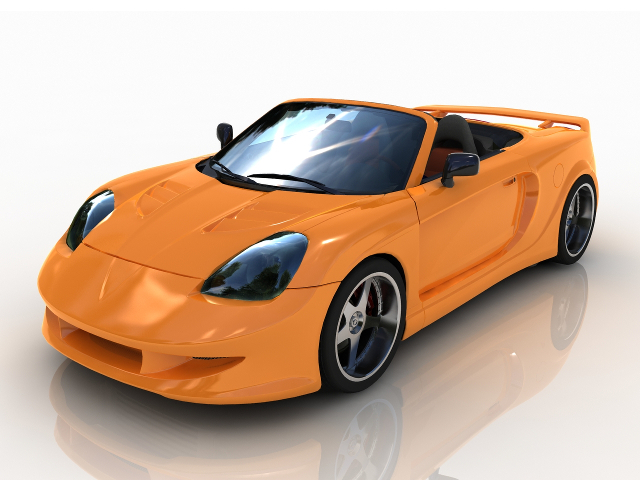 Toyota yellow sports car 3D model