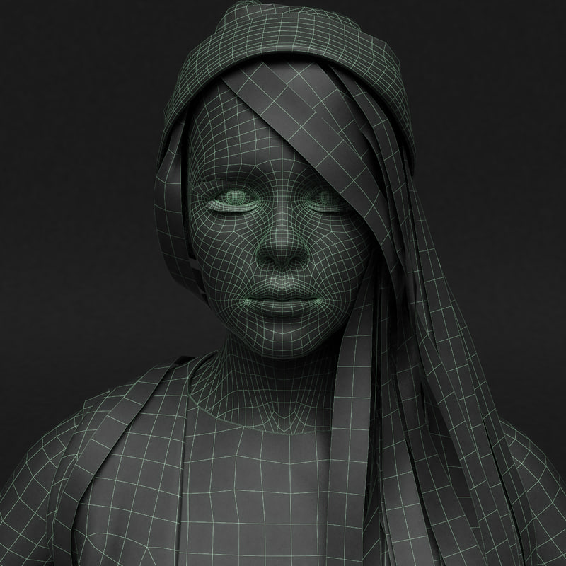 Young Rigged Female 3D model