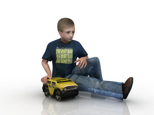 Boy with a car 3D model