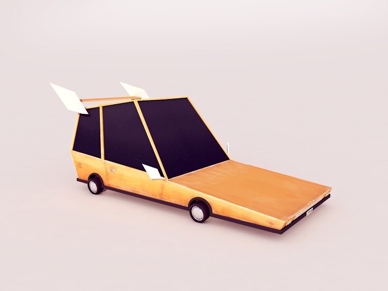 Cartoon Low Poly Car 3D model