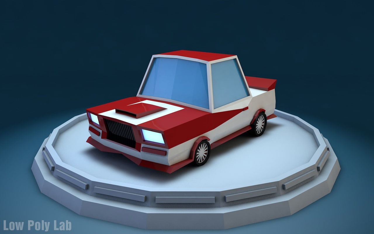 Low Poly Racing Car 3D model