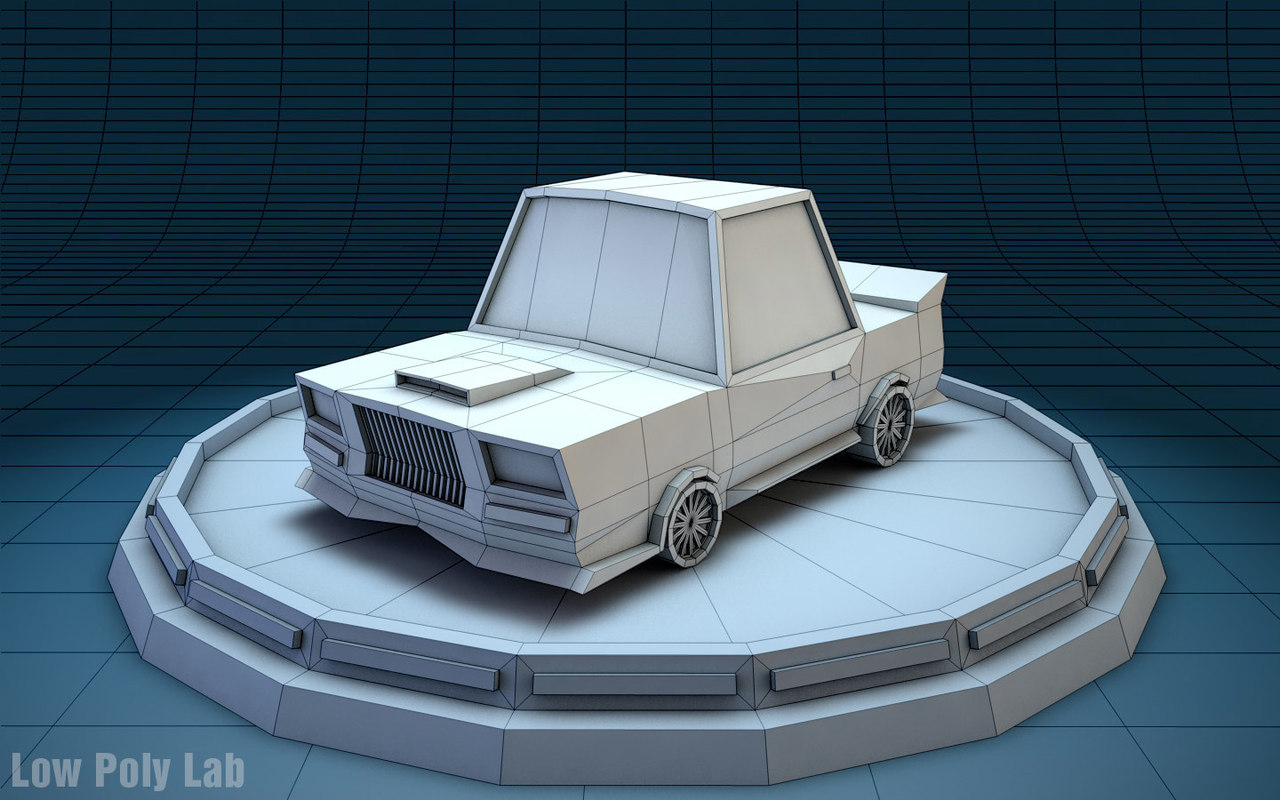 Low Poly Racing Car 3D model
