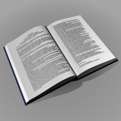 Opened book 3D model