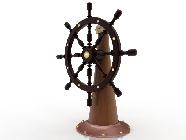 Ship’s steering wheel 3D model