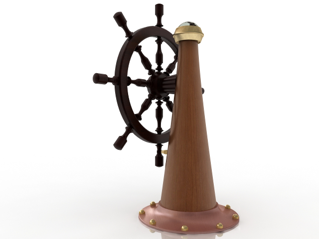 Ship’s steering wheel 3D model