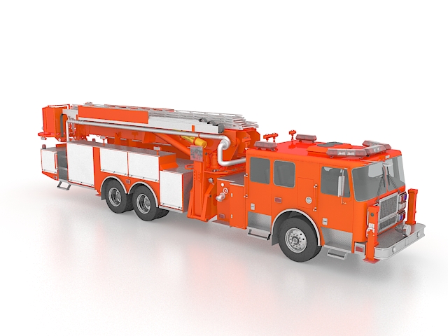 Aerial apparatus fire truck 3D model