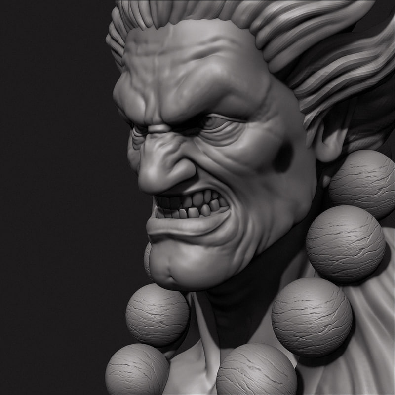 Akuma 3D PRINT statue of street fighter character 3D model 3D