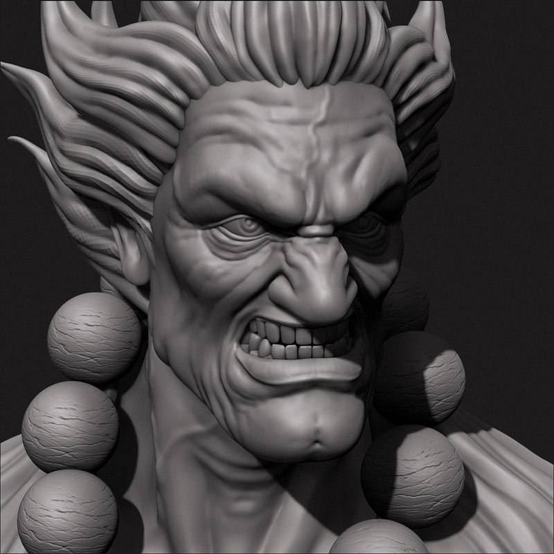 Akuma 3D PRINT statue of street fighter character 3D model 3D