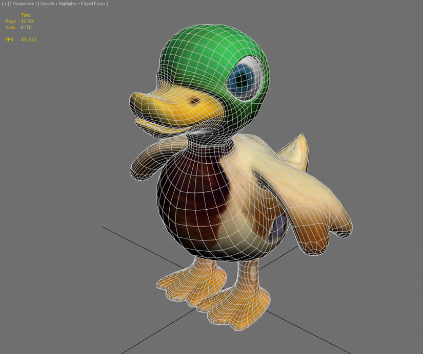 Cartoon Duck 3D model