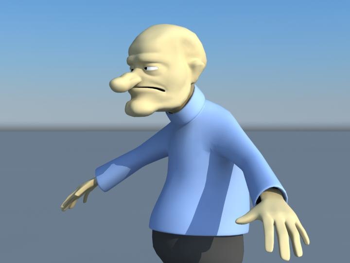 Cartoon Old Man - Free 3D models