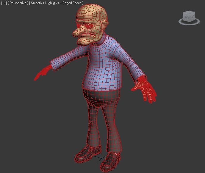 Cartoon Old Man 3D model