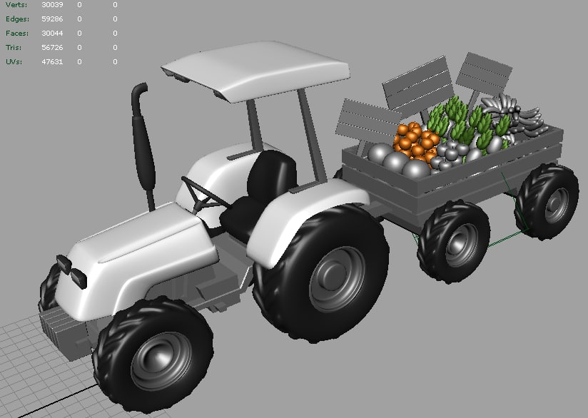 Cartoon Tractor 3D model