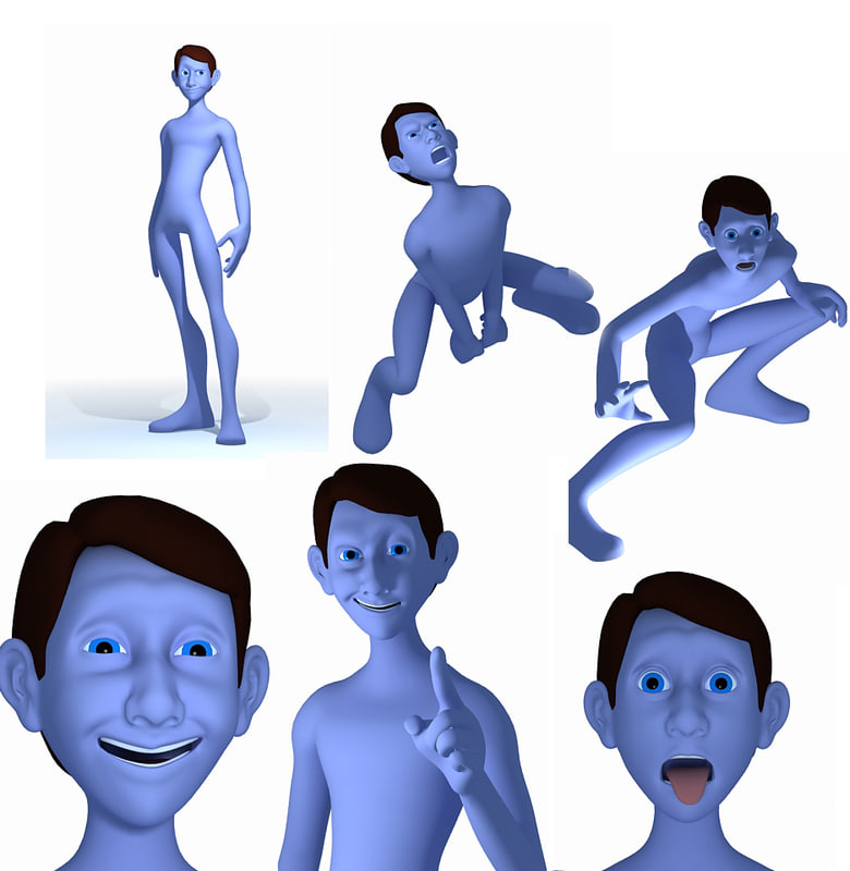 Cartoon young Man 3D model