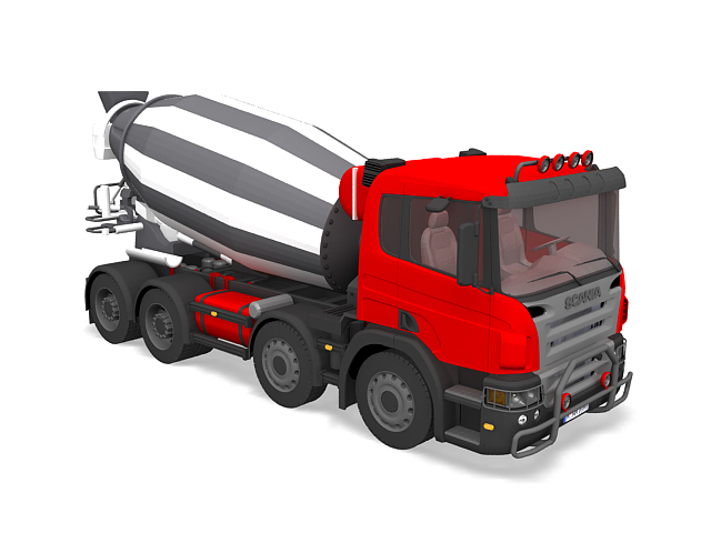 Cement mixer truck Scania 3D model
