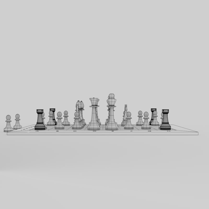 Chess Table Free 3D Model - .blend - Free3D