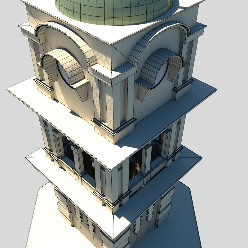 Clock Tower – Colonial 3D model