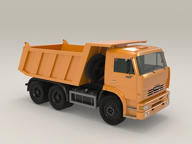 Construction Dump Truck Kamaz 3d Model Download For Free
