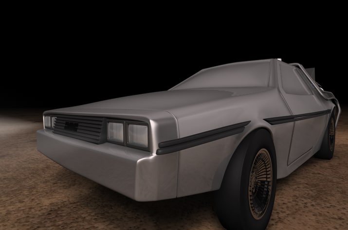DeLorean time machine 3D model