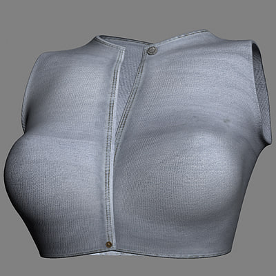 Denim female vest 3D model