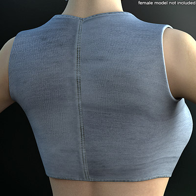 Denim female vest 3D model