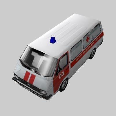 Low Poly Ambulance RAF 22031 3D model
