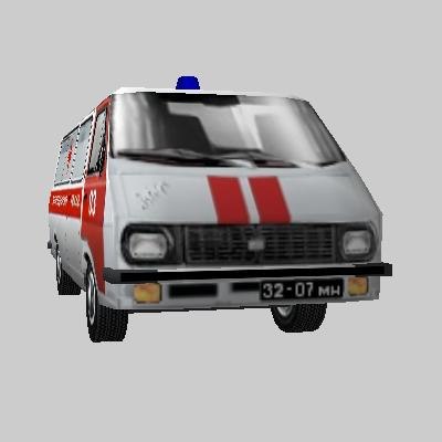 Low Poly Ambulance RAF 22031 3D model