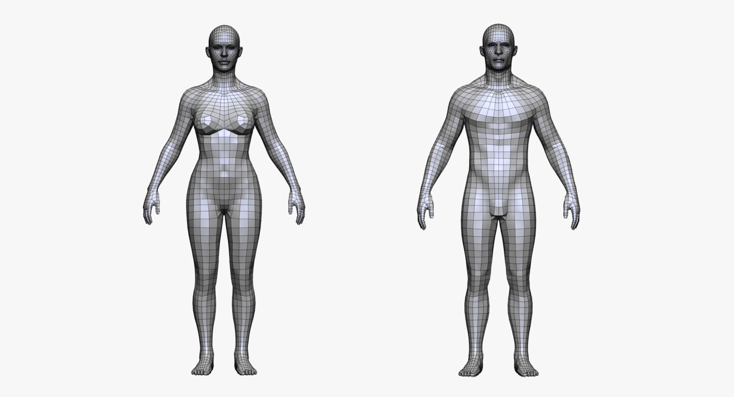 Man and woman 3D model