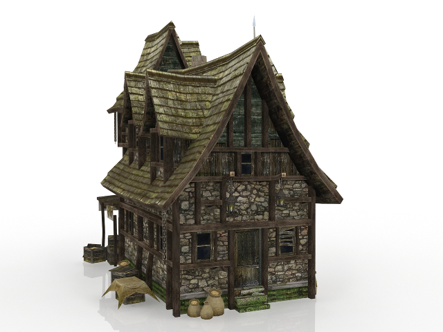 Fantasy medieval house 3D model Download for Free
