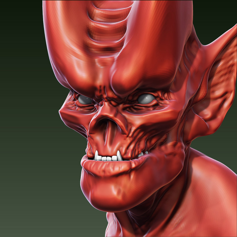 Red Demon Head 3D model
