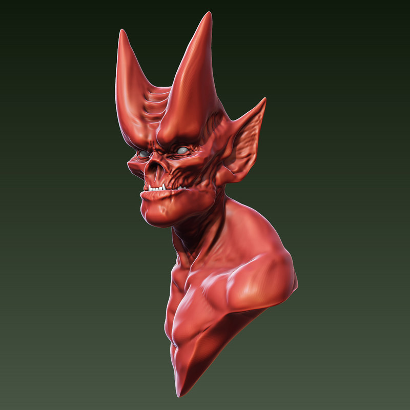 Red Demon Head 3D model