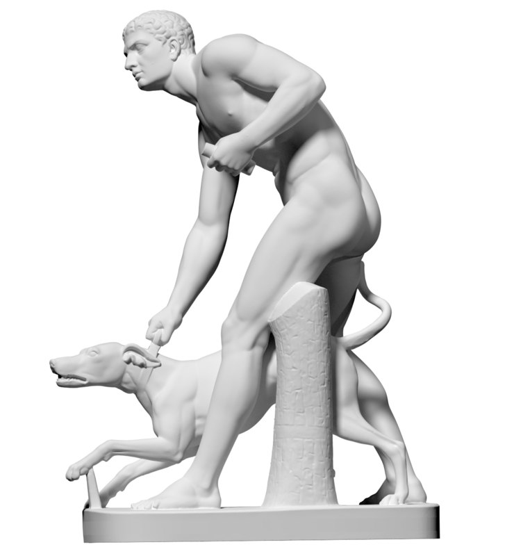 Statue of The Hunter And His Dog 3D model